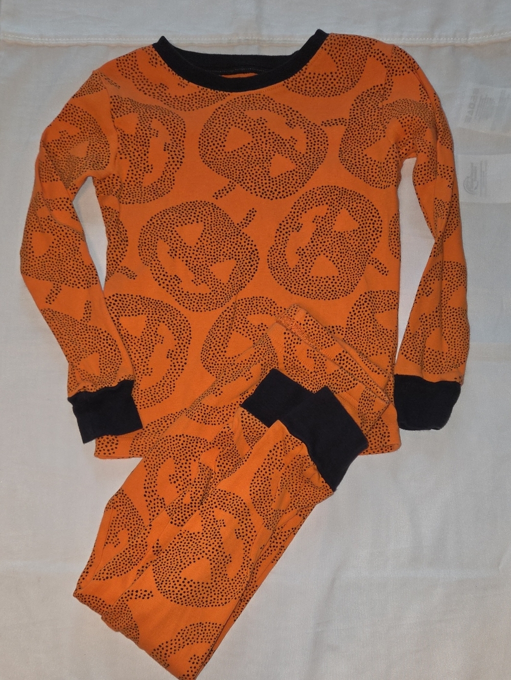 CARTER'S Unisex Orange Pumpkin Print Pajama Set